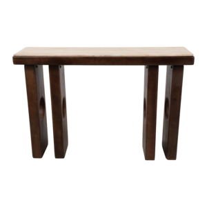 Consolle Rettangolare in Legno Massello di Mango con Piano in Pietra, Pezzo d'Arredo per Ingresso, Soggiorno e Corridoio - Product Image 1