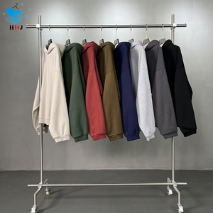 เสื้อฮู้ดผู้ชายแบบสวมหัว ผ้าฝ้าย 100% หนัก 430 กรัม รุ่นใหม่ประจำฤดูใบไม้ร่วงและฤดูหนาว สีพื้น ทรงโอเวอร์ไซส์ อุ่นสบาย ขายส่ง/รับผลิตตามสั่ง - Product Image 1