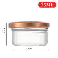 Stoples madu kaca transparan kosong bentuk lancip 9oz 3oz 5 oz 12 oz semua ukuran 2 oz dengan tutup pelat timah emas