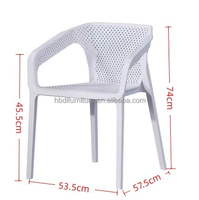 DL Furniture Nouveau design Mobilier d'extérieur en plastique Chaise de loisirs de jardin Chaise de salle à manger en plastique PP blanc pour le dîner