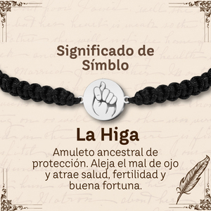 Cotigo minimalista braccialetto di perline in filo nero con La Higa in acciaio inossidabile color argento stile carino per fortuna e protezione - Product Image 6