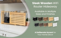Boîte de rangement pour routeur WiFi en bois: cache-étagère décoratif mural de luxe-avec gestion des câbles