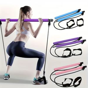 Pilates Eco-friendly PVC Exercício Bar Resistência Banda Home Gym Yoga Studio Workout Squat <span class=keywords><strong>Fitness</strong></span> Toning Muscle Acessórios - Product Image 1