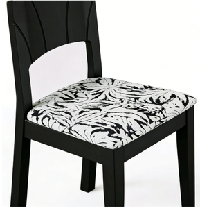 Sedia da Pranzo D5165 <span class=keywords><strong>in</strong></span> <span class=keywords><strong>Legno</strong></span> Massello Ecologico e Impermeabile, Design Moderno (Bianco e Nero) - Product Image 4