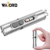 Lampe torche portable EDC WAIORD, mini lampe LED 500 lumens, design magnétique, rechargeable, alliage d'aluminium, USB, IP65, camping, réglable