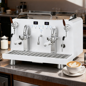 Machine à café expresso professionnelle semi-automatique en acier inoxydable à 2 groupes et 9 bars pour café - Product Image 1