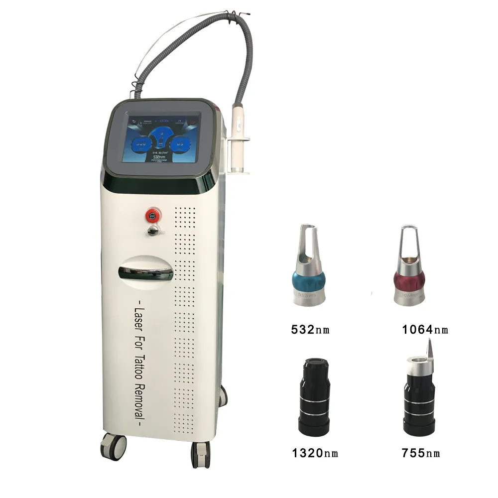 Hot Selling 532 755 1064 1320nm Picotech q switched ND Yag Laser Picosecond Tattoo Removal Machine