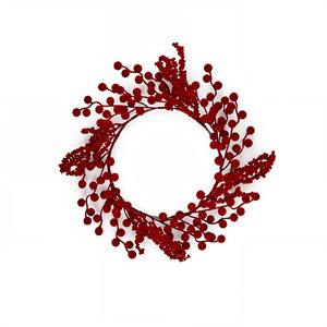 Guirlande d'extérieur avec baies floquées bordeaux, diamètre [indiquer le diamètre] 43CM - Product Image 1