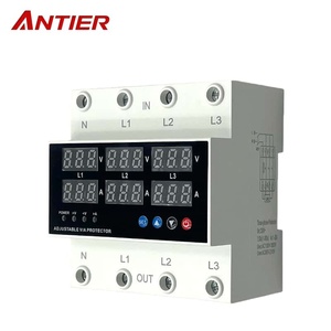 Protecteur de surtension et de sous-tension numérique triphasé avancé <span class=keywords><strong>ANTIER</strong></span> 220V 40A sur rail DIN, vente en gros ODM - Product Image 1