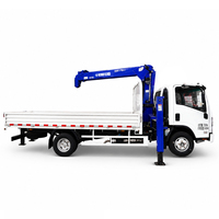 Grue montée sur camion de 3,2 tonnes, châssis Isuzu, flèche télescopique à 3 sections, grue hydraulique pour la manutention des matériaux