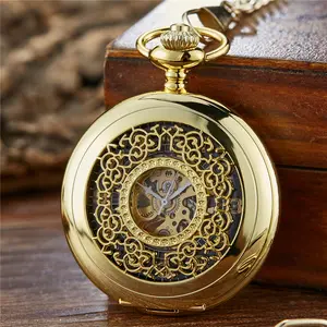 Nouvelle montre classique pour hommes et femmes, entièrement automatique, mécanique, montre de poche, rétro or, cadeau Antique