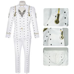 Disfraz de Halloween de personaje de aventura de fantasía de anime, traje blanco de tela de poliéster, top + pantalones - Product Image 3