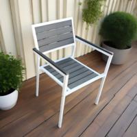 Chaise de terrasse pour café, restaurant, mobilier d'extérieur, chaise de salle à manger en plastique et bois, chaise empilable pour balcon, jardin, café