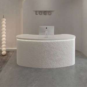 Meilleure vente, comptoir de réception de salon de haute qualité, blanc or, mobilier, luxe léger, comptoir de bar pour ongles et salon - Product Image 3