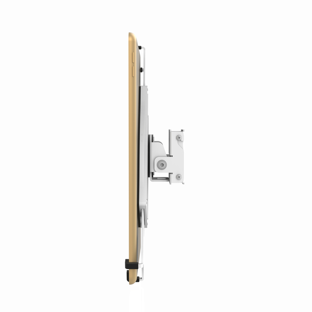 Flexible Tilt Clamp Metal Enclosure Tablet Wall Mount with 360 Degree Rotation & 20LBS Capacity for for