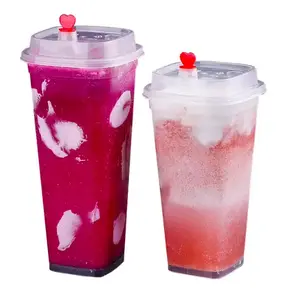 स्पष्ट नरम पेय पालतू जानवर की बोतलें 400 मिलीलीटर दूध चाय कप प्लास्टिक कप कई आकार पालतू जानवरों की बोतल ले
