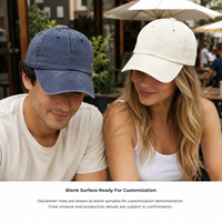 Gorra de Béisbol Personalizada de Algodón Lavado, Suave, de Seis Paneles, con Visera Curva, Ajustable, Informal