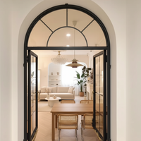 Ventanas Francesas de Aluminio Modernas Personalizadas de Fábrica con Doble Vidrio Templado