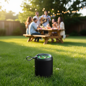 Db Oqpo Altavoz Bluetooth portátil para exteriores de 40 W con sonido envolvente de 360 grados, graves profundos e iluminación LED RGB, color negro - Product Image 2