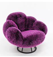 Fauteuil inclinable pivotant en peluche à thème ours mignon et moderne avec structure en acier pour chambres, salons et hôtels