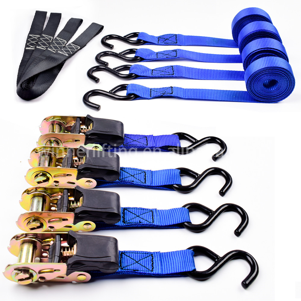 2021 New Type Factory Direct 4 PK Ratchet Tie Down Strap
