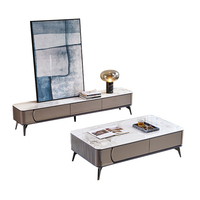 Ventes d'usine Cabinets de télévision en bois rectangulaires Pied en métal noir Table centrale de luxe moderne et support de télévision pour le salon