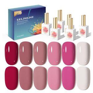 AILANUO-Juego de esmalte de gel para uñas, libro de exhibición de colores, 6 colores, gel UV, esmalte de gel vegano, etiqueta privada OEM - Product Image 1