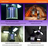 Nouvelle lampe de camping LED pliable rechargeable par Type-C avec anti-moustiques électrique portable pour l'extérieur