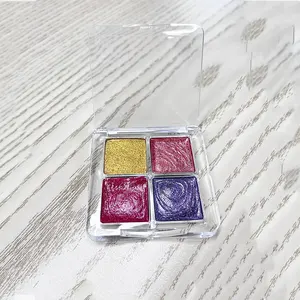 Paint Palette 4 Colors Tray E171 Free Water Activated Metallic Food Paint Gold Red Palette