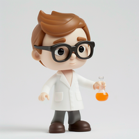 Figura Coleccionable de PVC Meiyantoys ODM, Diseño Personalizado, Juguete de PVC Artístico, Figura de Niño Científico de Dibujos Animados, Adorno de Escritorio