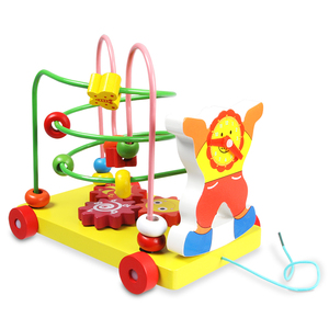 Promotion en gros animal coloré en bois de <span class=keywords><strong>labyrinthe</strong></span> de perles jouets pour enfants <span class=keywords><strong>Le</strong></span> nouveau design dessin animé clown Remorqu - Product Image 6