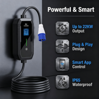 Borne de recharge 7 kW avec application Tuya, Wi-Fi et Bluetooth, chargeur portable pour véhicules électriques