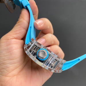 Montre mécanique de luxe à tourbillon de haute qualité 2026, boîtier transparent en cristal, entièrement ajourée - Product Image 3