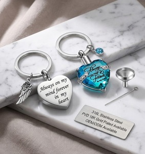 Pingente em Forma de Coração em Aço Inoxidável 316L, Chaveiro Fashion, Urna de Cremação Memorial para Humanos e Animais de Estimação, Presente de Joias para Homens e Mulheres - Product Image 1