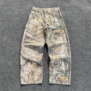 High Quality Stacked Camouflaged Straight Wide Leg <strong>Real</strong> Tree Camo Pants Manufacturer Custom Printing Casual <strong>Denim</strong> New Trending - Product Image 6