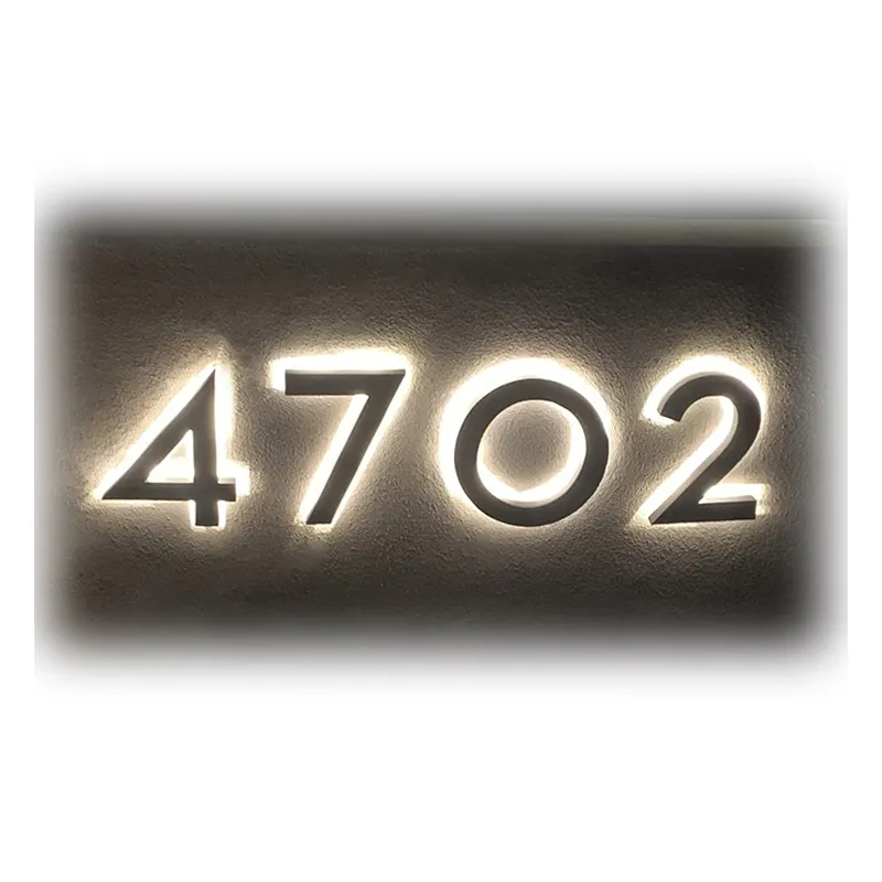 低電圧バックライト付きLEDアドレス番号耐久性のある塗装済みスチール照明付きハウス番号耐候性モダン照明付き番号