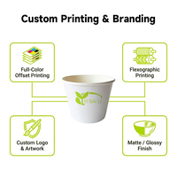 Bol à nouilles jetable en papier, double paroi isolée, récipient alimentaire instantané, tasse à soupe, logo personnalisé, biodégradable, fabricant OEM