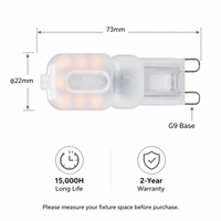 Ampoule LED Xmation G9 2,3W 220-240V PC 200LM 2700K/3000K/4000K/6500K 14SMD 360° Sans Scintillement pour Lustre, Remplace les Halogènes Résidentiels