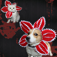 Haustier-Kopfbedeckung für Katzen und Hunde, Fleischfressende Pflanzen-Transformation, Ausgefallener Hut, Halloween-Kostüm-Dekoration, Luxuriöser Haustier-Cosplay-Hut