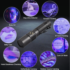 Linterna UV de bolsillo de 20W 365nm, luz negra recargable con Clip ZWB2, filtro negro para <span class=keywords><strong>curar</strong></span> gatos, Tinea, detección de orina para mascotas - Product Image 5