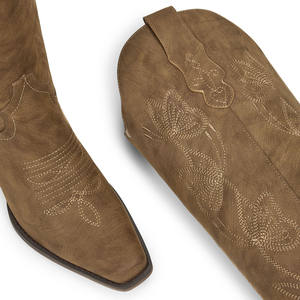 WETKISS toptan 2026 meksika kadın Cowgirl çizmeler blok topuk diz yüksek çizmeler Snip ayak kelebek nakış kovboy çizmeler - Product Image 6