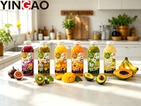 Autocollant découpé sur mesure en vinyle imperméable pour bouteille de jus de fruits biologiques, autocollants de qualité supérieure pour emballage alimentaire de smoothies frais