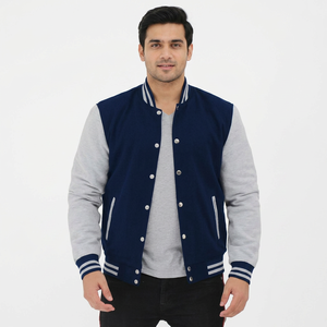 Vestes décontractées pour hommes, streetwear, veste varsity, veste bomber en cuir, style universitaire, veste streetwear tendance en cuir véritable - Product Image 1