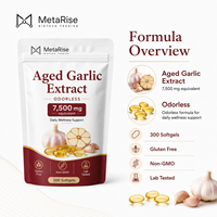 Capsules de Gélules Molles d'Extrait d'Ail Marque Privée OEM, Supplément Herbal à l'Allicine, Formule Nutritionnelle Botanique Naturelle, 300 Unités