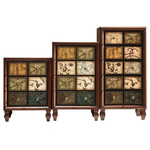 Cómoda de Madera Maciza Estilo Americano, Gabinete Decorativo Pintado para Dormitorio, Sala de Estar o Almacenamiento en el Balcón - Product Image 6