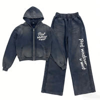 Sweat-shirts et survêtements vintage d'hiver pour hommes, imprimés DTG personnalisés Kornit, finition délavée, tricot polyester/coton 360g