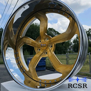 ล้อแม็กซ์ RCSR แบบ 2 ชิ้น ผลิตจากอะลูมิเนียมฟอร์จ ขอบลึก 5 รู 114.3 ขนาด 26 นิ้ว สีโครเมียม เงิน ทอง ขัดเงา สำหรับรถเชฟโรเลต - Product Image 1