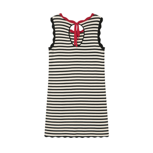 Fabricant de robes maxi en maille à col rond en lyocell pour femmes, coupe ajustée, à rayures françaises, sur mesure OEM/ODM - Product Image 2