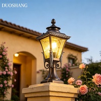 Solarbetriebene Aluminium-Glas-Zylinder-Säulenleuchte IP65 Wasserdicht E27-Fassung 3 Jahre Garantie 50000H Lebensdauer Garten