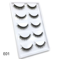 Faux cils naturels courts, 5 paires, 5 paires, emballage de cils, bon marché, E01